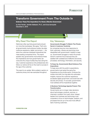 Forrester Report: Transform Government From The Outside In